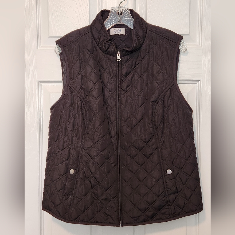 Quilted Vest - Croft & Barrow - Black - L - Large